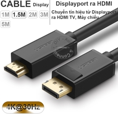 Cáp Displayport sang HDMI 4K Ugreen DP101 - Displayport to HDMI cable support 4K 30Hz