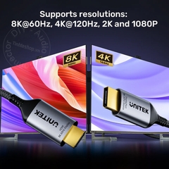 Dây Displayport sang HDMI 8K 60Hz 1.8 mét Unitek V1610A - DP V1.4 to HD 8K signal cable