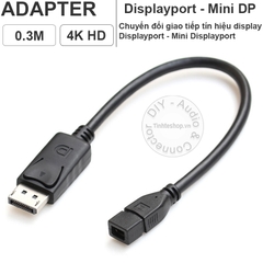 Cáp mini displayport to displayport 8K 0.3M - Displayport female to Mini displayport female cable