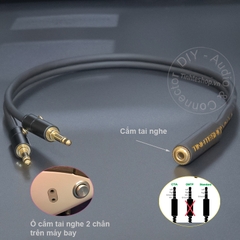 Cáp cắm tai nghe trên máy bay DIY 0.2 đến 1 mét - In-flight headphone cable