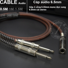 Cáp gộp jack 6ly 2 mono ra stereo DIY 0.5M đến 5M - 2x 6.5mm mono male to 6.5mmemale cable stereo