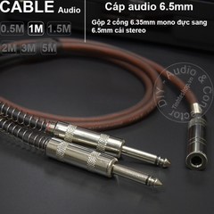 Cáp gộp jack 6ly 2 mono ra stereo DIY 0.5M đến 5M - 2x 6.5mm mono male to 6.5mmemale cable stereo
