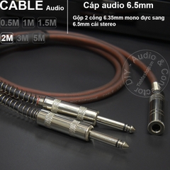 Cáp gộp jack 6ly 2 mono ra stereo DIY 0.5M đến 5M - 2x 6.5mm mono male to 6.5mmemale cable stereo