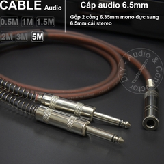Cáp gộp jack 6ly 2 mono ra stereo DIY 0.5M đến 5M - 2x 6.5mm mono male to 6.5mmemale cable stereo