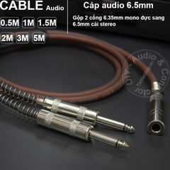 Cáp gộp jack 6ly 2 mono ra stereo DIY 0.5M đến 5M - 2x 6.5mm mono male to 6.5mmemale cable stereo