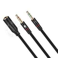 Cáp gộp tai nghe và mic 0.2 mét - 3.5mm Y-type audio cable plugs microphone and audio for Laptop PC Headphones
