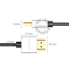 Cáp HDMI 2.0 4K siêu mỏng UENCZE 0.5M 1M 1.5M 2M 3M 5M - Ultra thin HDMI cable V2.0 support 4K