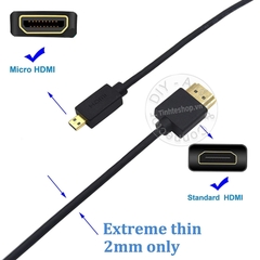 Cáp Micro HD sang HD 0.25 mét đến 5 mét 4K - HDMI to Micro HDMI 4K60Hz cable