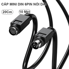 Dây 6pin PS2 nối dài cho Chuột bàn phím cổng P/S2 hoặc PLC HMI - Mini Din 6pin Male to Female Cable for Computer PC Keyboard/Mouse/KVM