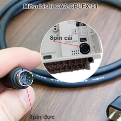 Cáp HMI kết nối màn hình GP3000 với PLC Mitsubishi CA3-CBLFX-01 - RS232 DB9 female to mini DIN 8pin male cable