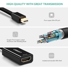 Mini displayport Thunderbolt 2 ra HDMI 4K Ugreen MD112 40360 - Mini DP Thunderbolt to HDMI female adapter support 4K 30Hz