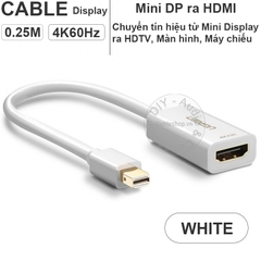 Mini displayport Thunderbolt 2 ra HDMI 4K Ugreen MD112 40360 - Mini DP Thunderbolt to HDMI female adapter support 4K 30Hz