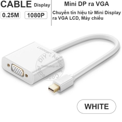 Mini displayport Thunderbolt 2 ra VGA full HD1080P Ugreen MD113 10459 - Mini DP to VGA adapter 1080P