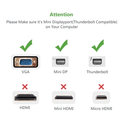 Mini displayport Thunderbolt 2 ra VGA full HD1080P Ugreen MD113 10459 - Mini DP to VGA adapter 1080P