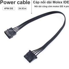 Dây mở rộng molex IDE 4pin đực sang cái - Power cable 4 pin IDE male to 4 pin IDE female 20Cm
