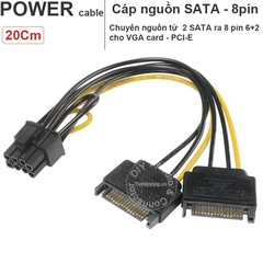 Cáp chuyển nguồn SATA ra 6 pin PCIe - Power cable SATA to 6pin VGA card 20Cm