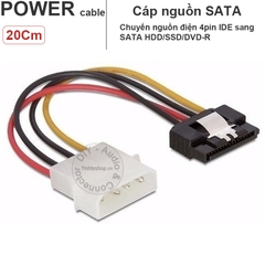 Cáp 4 pin molex ide ra SATA cấp nguồn cho ổ cứng HDD SSD ổ DVD kiểu bẻ góc 20Cm