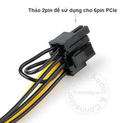 Dây nguồn 6pin sang 8pin PCIe 50Cm - 6pin PSU to 8pin PCIe VGA card