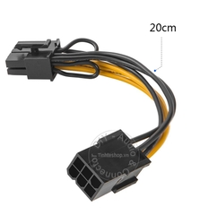 Cáp nguồn 6pin sang 8pin PCIe 20Cm - 6pin female to 8pin male cable