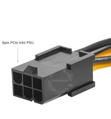 Cáp nguồn 6pin sang 8pin PCIe 20Cm - 6pin female to 8pin male cable