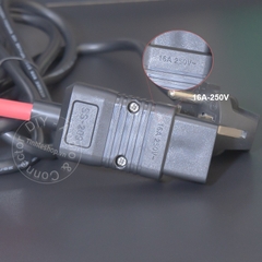 Cáp nguồn C19 phích thẳng EU 16A-250V 3x0.75mm 1500W DIY 0.5 đến 5 mét - C19 Power Cable for UPS DPU