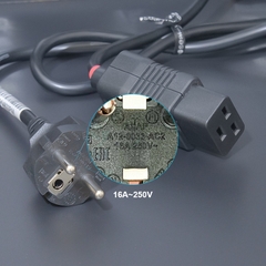 Dây nguồn C19 cho bộ lưu điện UPS DPU DIY 0.5 đến 3 mét phích thẳng EU 16A-250V 3x1mm 2500W