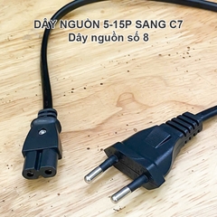 Dây nguồn số 8 chân dẹt tùy chỉnh kích thước 30Cm đến 1 mét - NEMA 5-15P to IEC C7 power cable, custom size available upon request.