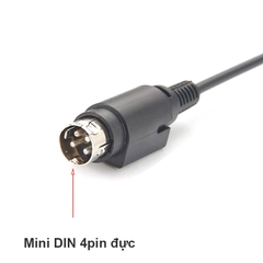 Cáp nguồn Mini DIN 4pin nối dài - 4 Pin DIN Male to Female Extension Plug Power Supply Cable 20AWG for Audio Digital Devices