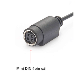 Cáp nguồn Mini DIN 4pin nối dài - 4 Pin DIN Male to Female Extension Plug Power Supply Cable 20AWG for Audio Digital Devices