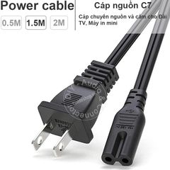 Dây nguồn số 8 phích vuông góc cắm cho TV Đài cát sét Âm ly - NEMA 1-15P to C7 power cord 1.5 meters
