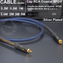 Dây coaxial SPDIF 75 Ohm lõi đồng mạ bạc DIY dài 0.3 mét tới 5 mét - Coaxial 75 Ohm cable
