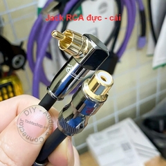 Jack bông sen vuông góc cắm Âm ly Loa TV sát tường - Converts male RCA to right angle female for convenient rear wall plugging