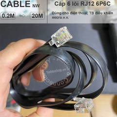 Dây RJ12 bấm sẵn 2 đầu 0.2 đến 20 mét - Telephone signal cable Telecommunication network RJ12 6P6C control device