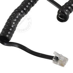 Dây xoắn ống nghe điện thoại bàn màu đỏ 1 đến 5 mét - RJ9 telephone cable