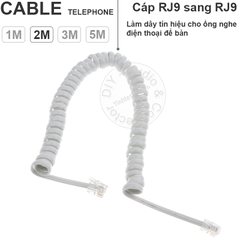 Dây tai nghe điện thoại cố định màu trắng 1 đến 5 mét - Telephone cable