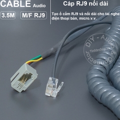 Cáp RJ9 nối dài 1 đến 5 mét - DIY 4 pin RJ9 male to female phone cable