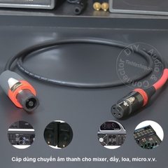 Giắc loa sang canon cái cắm cho Đẩy Vang Mixer 0.2 đến 10 mét - Speakon speaker cable to female XLR