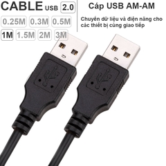 Dây USB 2 đầu đực dài 0.25 đến 5 mét - USB 2.0 AM to AM cable