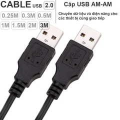 Dây USB 2 đầu đực dài 0.25 đến 5 mét - USB 2.0 AM to AM cable