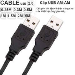 Dây USB 2 đầu đực dài 0.25 đến 5 mét - USB 2.0 AM to AM cable