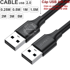 Cáp USB 2.0 AM-AM - Dây USB 2 đầu đực Ugreen 0.25M 0.5M 1M 1.5M 2M 3M