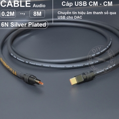 Cáp cấp nhạc từ Smartphone đến DAC AMP đồng 6N mạ bạc - USB Type C to USB Type B cable plays digital music from mobile devices to audio decoders