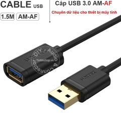 Cáp USB 3.0 AM-AF đầu đực đầu cái 1.5 mét Unitek Y-C458GBK