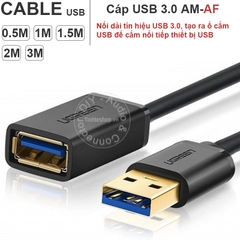 Cáp USB 3.0 AM-AF - Dây USB 3.0 nối dài đầu đực đầu cái Ugreen US129 0.5M đến 3M