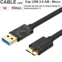 Cáp USB cho ổ cứng di động 1 mét - USB AM to Micro BM Unitek Y-C461