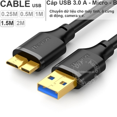 Cáp USB 3.0 cho ổ cứng di động 0.25 mét đến 2 mét - USB 3.0 AM to micro BM cable
