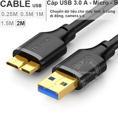 Cáp USB 3.0 cho ổ cứng di động 0.25 mét đến 2 mét - USB 3.0 AM to micro BM cable