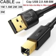 Cáp cắm Máy in Máy scan Sound card DAC - Cáp USB 2.0 AM-BM Ugreen US135 1M đến 15M