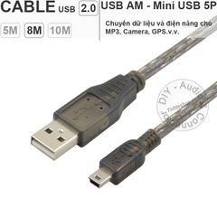 Dây Mini USB dài 5 mét đến 10 mét - Cáp USB AM sang Mini USB 5pin