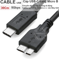 Cáp USB C ra USB 3.0 micro B 30Cm - Dây cắm ổ cứng ngoài